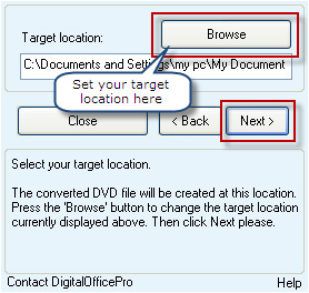 Choose Output Location