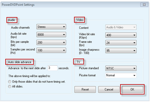 Configure Conversion Settings